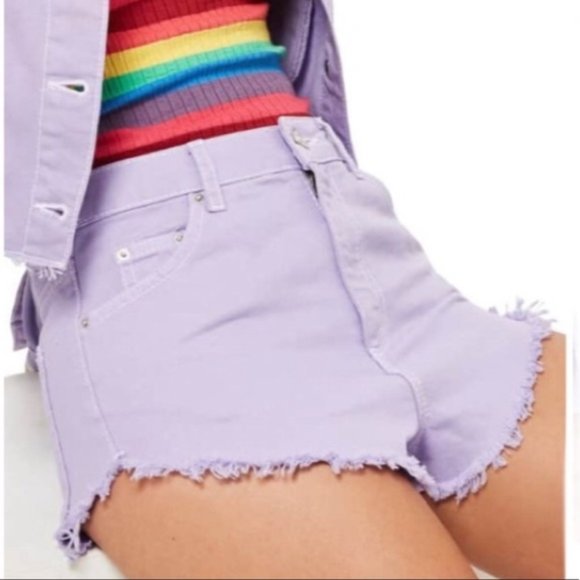 Topshop Pants - Topshop Moto Kiri High Rise Lilac Cut-offs -Size 2